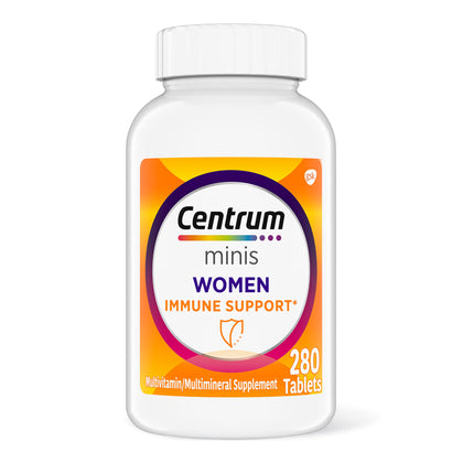 Centrum Minis Women's Daily Multivitamin for Immune Support with Zinc and Vitamin C, 280 Mini Tablets, 140 Day Supply (Expiry -10/31/2024)