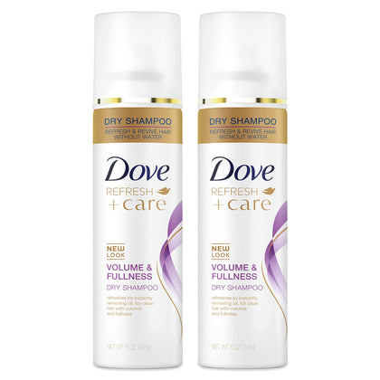 Dove Dry Shampoo Volume & Fullness 2 Count for Oily Hair for Refreshed Hair 5 oz