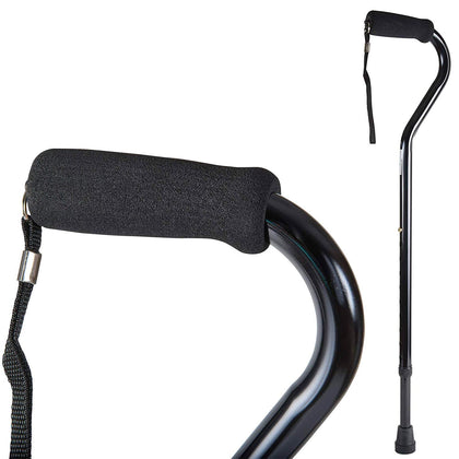 DMI Walking Cane and Walking Stick for Adult Men and Women, FSA Eligible, Lightweight and Adjustable from 30-39 Inches, Supports up to 250 Pounds, Black