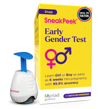 SneakPeek - Early Gender Test Kit - Fast Results - 99.9% Accurate DNA Gender Prediction - Discover Gender at 6 Weeks - Lab Fees Included (Snap)