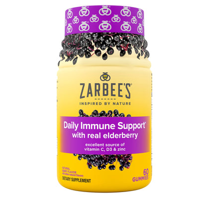 Zarbee's Adult Elderberry Immune Support Gummies, Berry 60ct, brand is Zarbee's, variation theme is Style that is Berry Gummies, 60ct