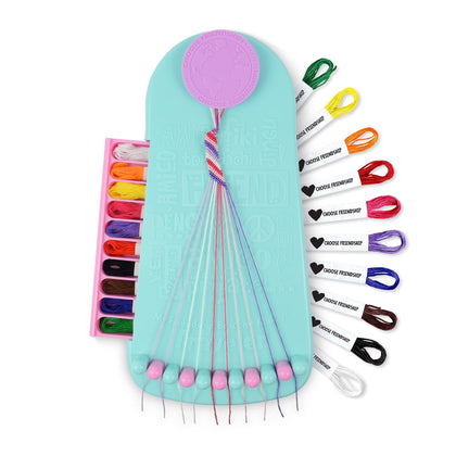 Choose Friendship, My Friendship Bracelet MakerÂ®, 20 Pre-Cut Threads - Makes Up to 8 Bracelets (Craft Kit, Kids Jewelry Kit, Gifts for Girls 8-12) (Color- Cotton Candy)