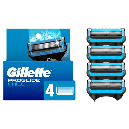 Gillette ProGlide Chill Razor Refills for Men, 4 Blade Refills