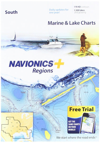 Navionics Plus Regions South Marine and Lake Charts on SD/MSD
