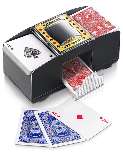 ARTISHION Automatic Card Shuffler - 1-2 Deck, Poker Shuffler Machine, Casino Card Electric Shuffler, Lower Noise Playing Card Shuffler for UNO, Phase 10, Poker Skip Bo Card Games, Sleeved Card