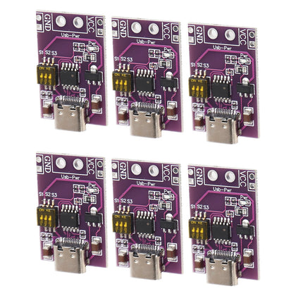 XIITIA 6pcs Type-C QC AFC PD2.0 PD3.0 to DC Fast Charge Decoy Trigger Polling Detector USB-PD Notebook Power Supply Change Board Module Support 5V 9V 12V 15V 20V Fixed Voltage Output
