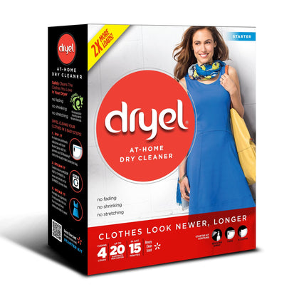 dryel At-Home Dry Cleaner Starter Kit, Gentle Laundry Care for Special Fabrics and Dry-Clean-Only Clothes, 4 Load Capacity