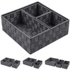 Posprica Woven Storage Baskets for Organizing, Small Baskets Cube Bin Container Tote Organizer Divider for Drawer, Closet, Shelf, Dresser, Set of 4(Dark Grey)
