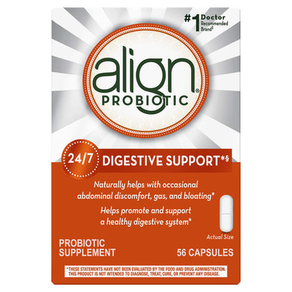 Align Probiotic, Probiotics for Women and Men, Daily Probiotic Supplement for Digestive Health*, #1 Recommended Probiotic by Doctors and Gastroenterologists, 56 Capsules (Expiry -9/30/2025)