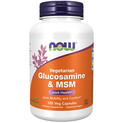 NOW Supplements, Glucosamine & MSM (GreenGrown® Glucosamine), Vegetarian, 120 Veg Capsules
