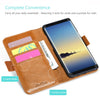 ProCase Galaxy Note 8 Genuine Leather Case, Vintage Wallet Folding Flip Case with Kickstand Card Slots Magnetic Closure Protective Cover for Galaxy Note8 -Brown