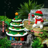 POPETPOP 2Pcs Christmas Aquarium Decorations- Resin Fish Tank Decoration Christmas Tree Snowman Micro Landscape Ornaments for Holiday Fish Tank Supplies Table Decor