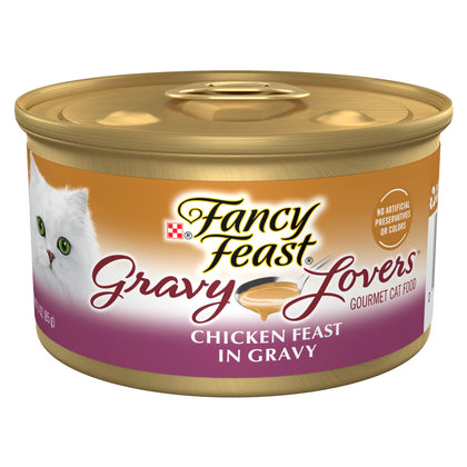 Purina Fancy Feast Gravy Lovers Chicken Feast in Gravy Gourmet Cat Food in Wet Cat Food Gravy - 3 oz. Can (Expiry -1/31/2026)