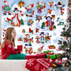 Christmas Window Clings, Snowman Snowflake Ornaments Glitter Window Decals, Double-Side Removable Glitter Stickers for Home Party Supplies