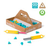 Makedo Explore | Upcycled Cardboard Construction Toolkit in Small Toolbox (50 Pieces) | STEM + STEAM Educational Toys for at Home Play + Classroom Learning | Reusable Tools for Boys and Girls Age 5+