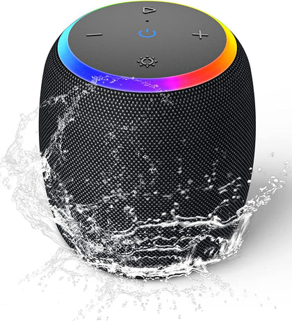 ZICOROOP Bluetooth Speakers,Portable Wireless Speaker with 15W Stereo Sound, IPX6 Waterproof Speaker with LED Light, Bluetooth TWS, Portable Speaker for Shower Outdoor Party Beach Camping