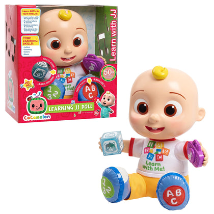 CoComelon Interactive Learning JJ Doll with Lights, Sounds, and Music to Encourage Letter, Number, and Color Recognition, Kids Toys for Ages 18 Month by Just Play