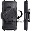 Compatible for Samsung Galaxy S7 Edge Case (Not for S7), PlusMall Rugged Shockproof Hybrid Protective Case Back Cover with Swivel Belt Clip Hard Holster Defender Case Ring Rotating Kickstand (Black)