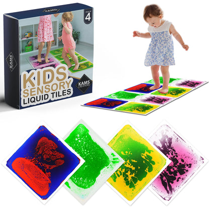 KAMS CREATIONS Multicolor Sensory Tiles for Autism Liquid Fusion Lava Tiles for Kids Sensory Activity Play Centers for Children, Toddler, Teens 12