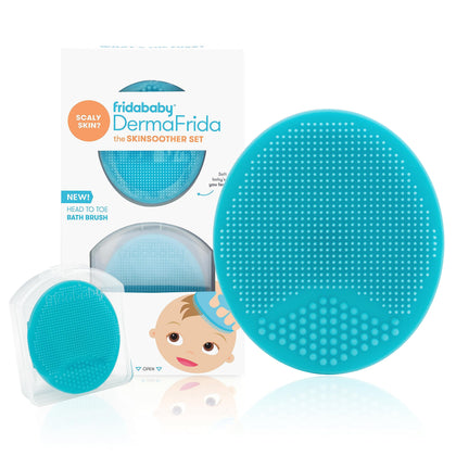 Frida Baby DermaFrida The SkinSoother Baby Bath Silicone Brush| Baby Essential for Dry Skin, Cradle Cap and Eczema.
