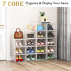 ?Thicken & Sturdy?Clear Shoe Storage Organizer with Magnetic Door, Stackable Boxes for Closet, Foldable Space-Saving Shoe Rack for Sneaker Boot Container, Plastic Shoe Box 6 Pack, White