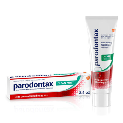 Parodontax Gingivitis Treatment and Cavity Prevention, Toothpaste for Bleeding Gums, Clean Mint 3.4 Ounces
