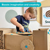 Makedo Explore | Upcycled Cardboard Construction Toolkit in Small Toolbox (50 Pieces) | STEM + STEAM Educational Toys for at Home Play + Classroom Learning | Reusable Tools for Boys and Girls Age 5+