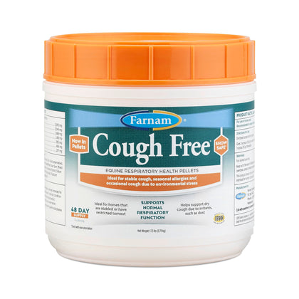 Farnam Cough Free Horse Cough Supplement Pellets, Provides Respiratory Support for Horses W/Seasonal Allergies or Stable Cough, 1.75 lb, 48 Day Supply