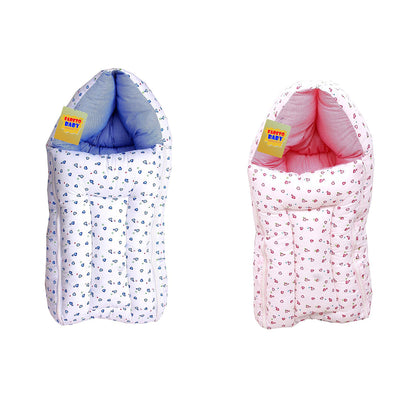 First Step Firststep Gift Pack Combo Of 2 New Born Baby All Season Use 3 In 1 Baby Wrapper Or Blanket Cum Sleeping Bag Cum Beeding(0-6Months)(Assorted) Multicolor